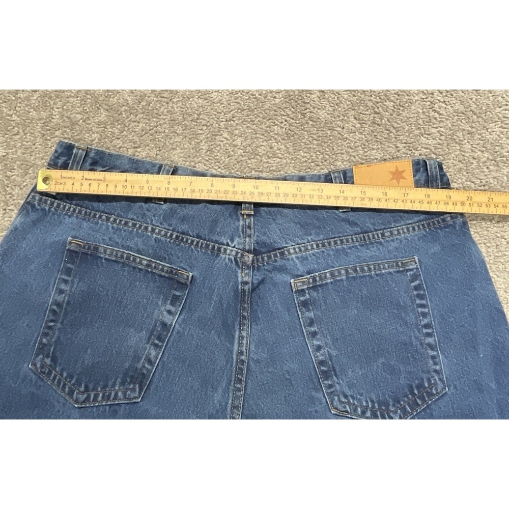 Dearborn Denim Men's Blue Stretch Straight Leg Jeans USA Made 38 x 34 Whiskering - Picture 6 of 8